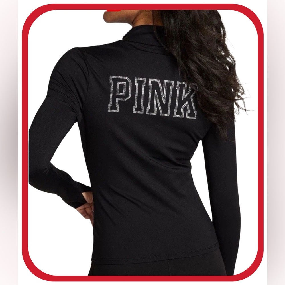 NEW VICTORIAS SECRET PINK BLING RELAY FULL ZIP JACKET XS-XXL